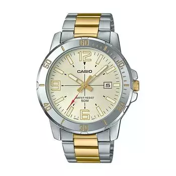 Двухцветные аналоговые мужские часы, Two-Tone Analog Men's Watch, произв. Casio