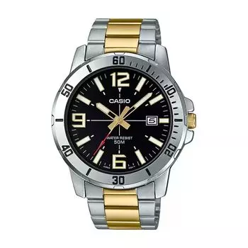 Двухцветные мужские аналоговые часы, Two-Tone Analog Men's Watch, произв. Casio