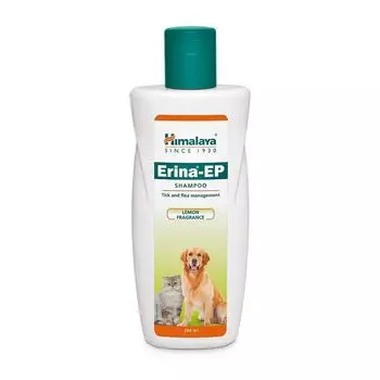 Ерина-ЕП: шампунь для кошек и собак от блох, клещей и вшей с ароматом Лимона (200 мл), Erina-EP Shampoo Lemon Fragrance, произв. Himalaya