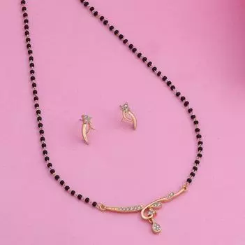 Estele 24 Kt Gold Plated Heavenly Mangalsutra Necklace Set