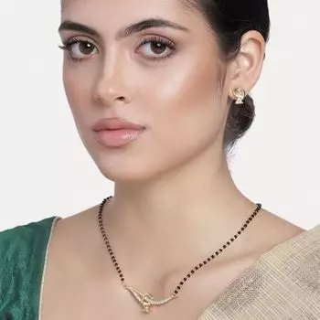 Estele 24 Kt Gold Wrapped Mangalsutra Necklace Set