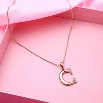 Estele - Charm C Rosegold plated Pendant