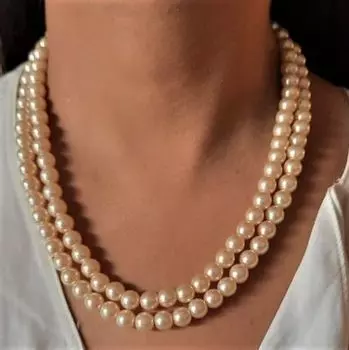Estele - Creamy Pearl Double Line Necklace