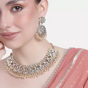 Estele - Fancy and Beautiful Kundan Necklace Set for Women