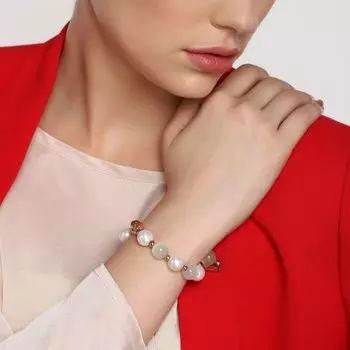 Estele Flower Modal Flux Pearl Charm Bracelet