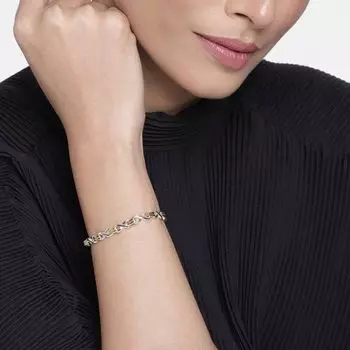 Estele Gold And Silver Plated Bridged Iternity Bracelet For Women