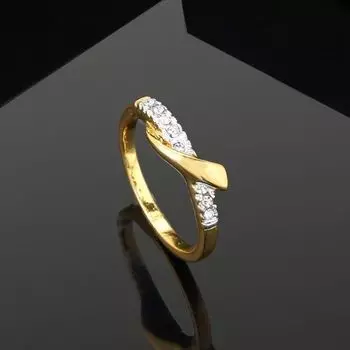 Estele Gold Plated Alluring Finger Ring with Crystals for Women
