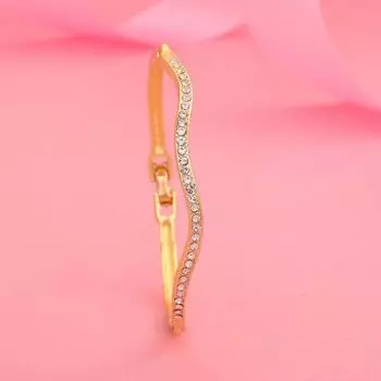 Estele Gold Plated Candy Bracelet with White American Diamonds Bracelet