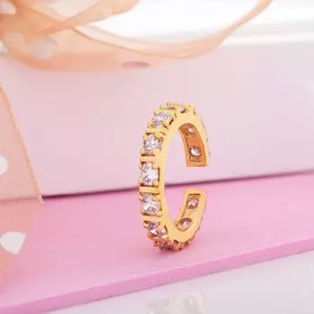 Estele Gold Plated CZ Fancy band Ring for Women(adjustable)