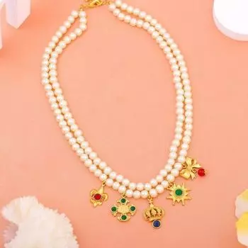 Estele Gold Plated Hanging Charm Designer Necklace for Women