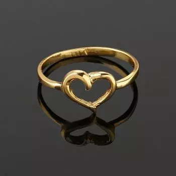 Estele Gold Plated Heart Shaped Finger Ring for Women