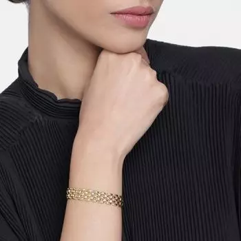 Estele Gold Plated Slender Brick Link Bracelet for women