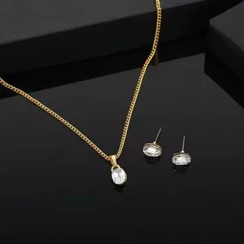 Estele Gold Plated Solitaire Pendant Set For Girls & Women