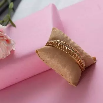 Estele Gold Plated Studded Feather Cuff Bracelet for women