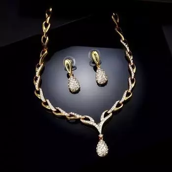 Estele Gold Plated Valentine Necklace Set for Women