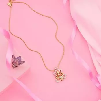 Estele Gold & Rhodium Plated Ganesh Pendant Locket Chain for Women