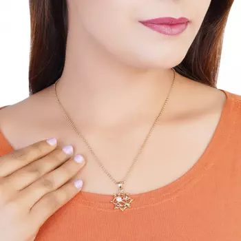 Estele - Gold & Silver Plated Austrian Crystals Spiritual Om Pendant for Women / Girls