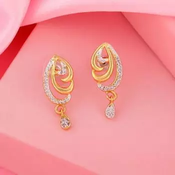 Estele Gold & Silver Plated Elegant Drop Earrings with Crystals for Women