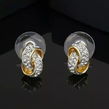 Estele Gold Tone Plated Round Stud Earrings for women