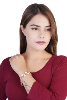 ESTELE Grey Enamel With White Austrian Crystal Stone Bracelet