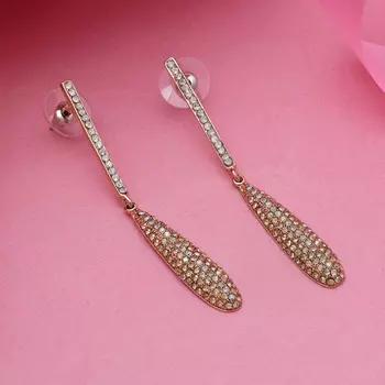 Estele line drop fancy white stones fancy earrings for women