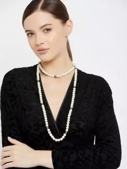 Estele Long single line three style white pearl string