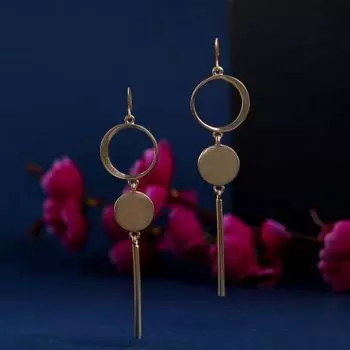 Estele Luxury Designer Gold Plated Drop Earrings
