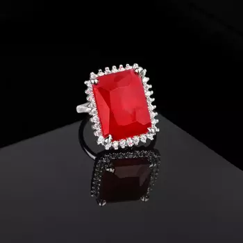 Estele Rhodium Plated CZ Adjustable Sparkling Ring for Women