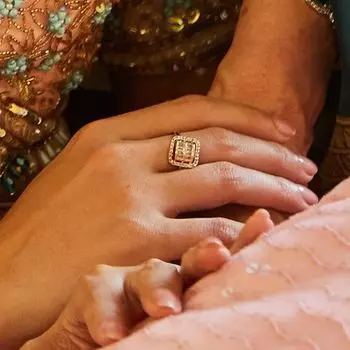 Estele Rose Gold Plated CZ Adjustable Sparkling Ring for Women