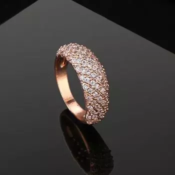 Estele Rose Gold Plated CZ Sparkling Finger Ring for Women