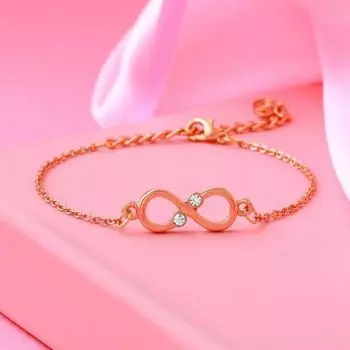 Estele Rose gold plated Infinity Bracelet Using Austrian Crystals for Women