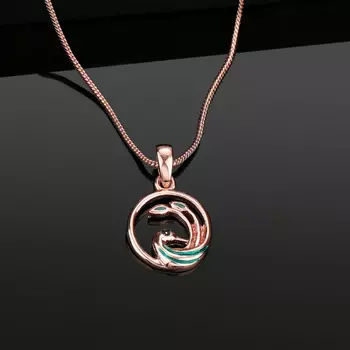 Estele Rose Gold Plated Peacock Designer Pendant for Women
