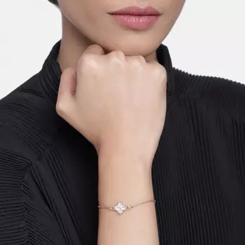 Estele Rose Gold Plated Primrose Flower Chain Bracelet for women