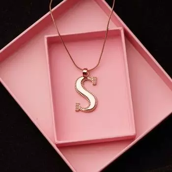 Estele Rose Gold Plated Splendid "S" Charm Pendant for Women