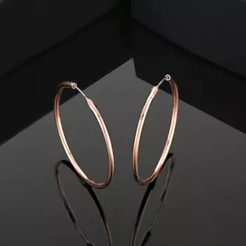 Estele Rose Gold Plated Trendy Hoop Earrings for Women