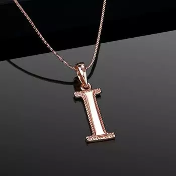 Estele Rosegold Plated "I" Letter Charm Pendant for Women / Girls