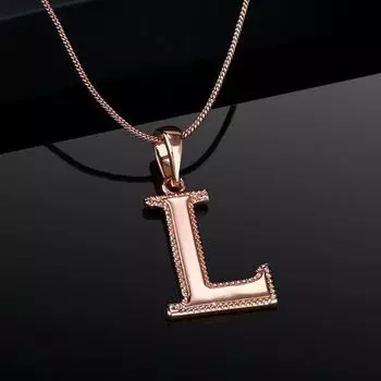Estele Rosegold Plated "L" Letter Charm Pendant for Women / Girls