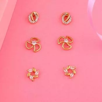 Estele Valentines Day Gift For Wife Gold Plated Stud Earrings For Girls & Women