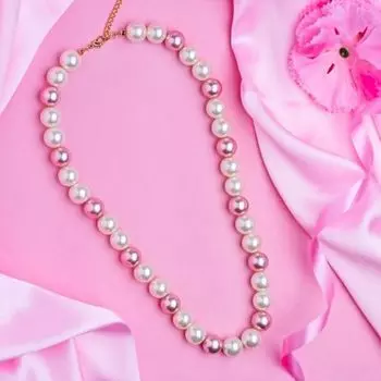 Estele White and Pink Colour Pearl Necklace