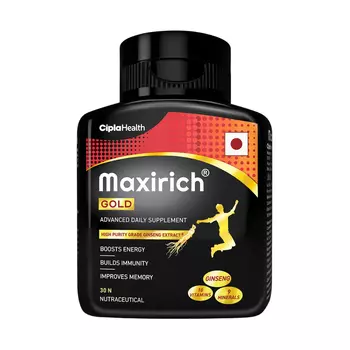 Ежедневная добавка Голд (30 кап, 1,135 г), Maxirich Gold Advanced Daily Supplement, произв. Cipla