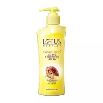 Ежедневный лосьон для рук и тела SPF 20 (250 мл), Cocoa Caress Daily Hand & Body Lotion SPF 20, произв. Lotus Herbals