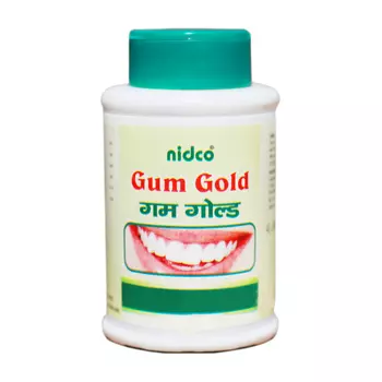 Гам Голд: зубной порошок (60 г), Gum Gold Herbal Tooth Powder, произв. Nidco