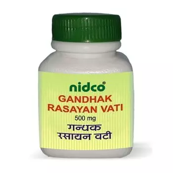 Гандхак Расаян Вати (60 таб, 500 мг), Gandhak Rasayan Vati, произв. Nidco