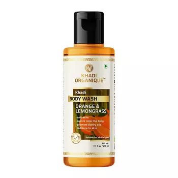 Гель для душа с Апельсином и Лемонграссом (210 мл), Body Wash Orange & Lemongrass, произв. Khadi Organique
