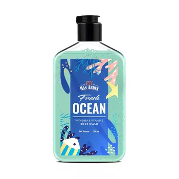 Гель для душа Свежесть океана с маслом Ши и Витамином Е (250 мл), Fresh Ocean Body Wash with Shea & Vitamin E, произв. Man Arden