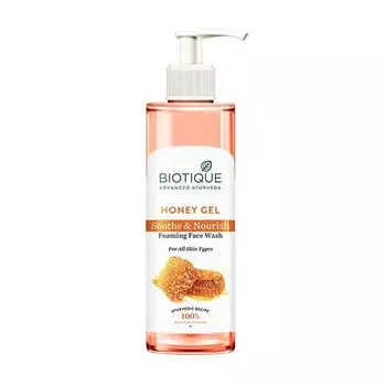 Гель для умывания с Медом (200 мл), Honey Gel Soothe & Nourish Foaming Face Wash, произв. Biotique