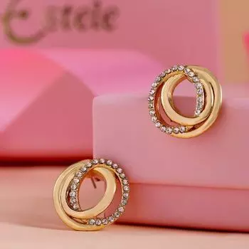 Geometric Circle Stud Earrings