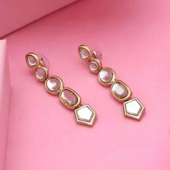 Gift Designer Kundan Long Traditional Earrings For Women