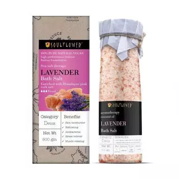 Гималайская розовая соль с Лавандой (500 г), Lavender Bath Salt with Himalayan Pink Rock Salt, произв. Soulflower