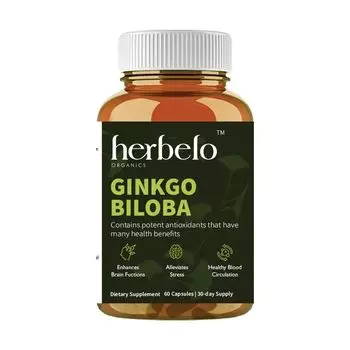 Гинкго Билоба (60 кап, 800 мг), Ginkgo Biloba, произв. Herbelo Organics